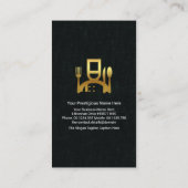 ブラックスタイリッシュタキシードマルティーニレストランパブ 名刺 (裏面)