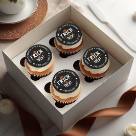 ブラックスタイリッシュハロウィン「トリックまたはトリート」プリント ラウンドシール