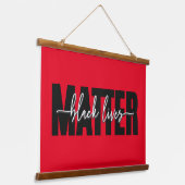 ブラックスタイリッシュライフズマタータイポグラフィ 吊り下げ型タペストリー (傾斜あり)