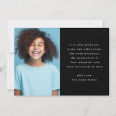 ブラックスタイリッシュヴォギッシュ超シック頭が切れるグラッ写真 案内状 (裏面)