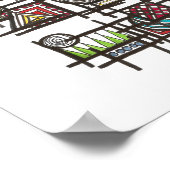 ブラックスタイリッシュ幾何モダン芸術 ポスター (角)