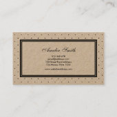 ブラックスタイリッシュ水玉模様とレッドリボンクラフト 名刺 (裏面)