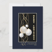 ブラックスタイリッシュ金ゴールドグレークリスマスバウブル シーズンカード (正面)