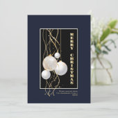 ブラックスタイリッシュ金ゴールドグレークリスマスバウブル シーズンカード (スタンド正面)