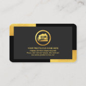 ブラックスタイリッシュ金ゴールドコーナー不動産仲介業者 名刺 (裏面)