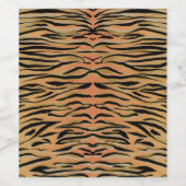 ブラックスタイリッシュ金ゴールドタイガーアニマルプリント ワインラベル (シングルラベル)