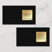 ブラックスタイリッシュ金ゴールドモダンプロフェッショナルシックシンプル 名刺 (正面/裏面)