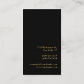 ブラックスタイリッシュ金ゴールドモノグラム名刺 名刺 (裏面)