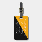 ブラックスタイリッシュ&金ゴールドデザイナーラゲージタグ ラゲッジタグ (正面縦)