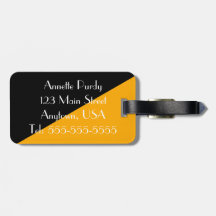 ブラックスタイリッシュ&金ゴールドデザイナーラゲージタグ