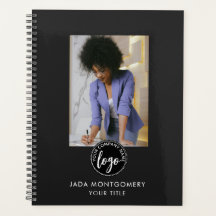 ブラックスタイリッシュIDカードモダンミニマル写真ロゴ