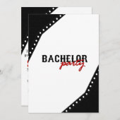 ブラックスタイルの独身パーティー招待状 招待状 (正面/裏面)