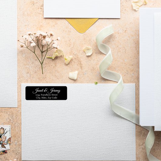 ブラックスタイル化された名結婚前の差出人住所 ラベル