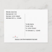 ブラックスタグシルエットモノグラムフォト インビテーションポストカード (裏面)