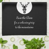 ブラックスタグシルエットモノグラムフォト キッチンタオル (折り畳み)