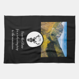 ブラックスタグシルエットモノグラムフォト キッチンタオル