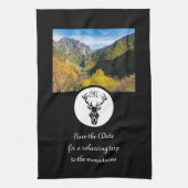 ブラックスタグシルエットモノグラムフォト キッチンタオル (縦)