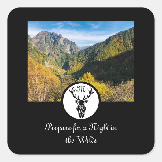 ブラックスタグシルエットモノグラムフォト スクエアシール (正面)