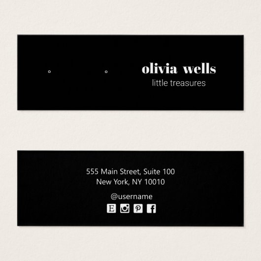 ブラックスタッモダンドイヤリング表示カード (正面&裏面)