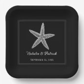 ブラックスタッ結婚フィッシュ紙プレート ペーパープレート (正面)