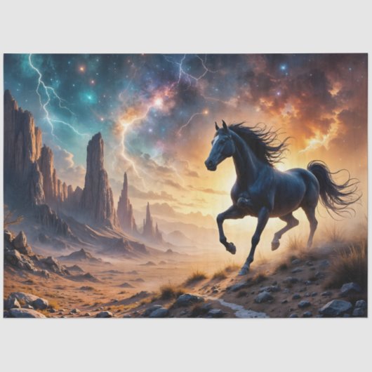 ブラックスタリオンザデザートスターズ稲妻 薄葉紙 (正面)