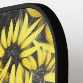 ブラックスタリオンホースとヒマワリ ピックルボールラケット (左詳細)