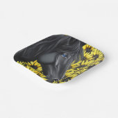 ブラックスタリオンホースとヒマワリ ペーパープレート (傾斜あり)