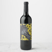 ブラックスタリオンホースとヒマワリ ワインラベル (正面)