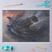 ブラックスタリオンミスティックホースのデコパージュ 薄葉紙 (クラフト)