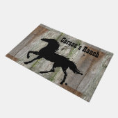 ブラックスタリオンワイルドホースシルエットカスタム ドアマット (アングル)