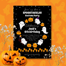 ブラックスタリースプークタキュラーハロウィーン誕生日パーティー 招待状