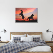 ブラックスタロンシルエット キャンバスプリント (インサイチュ (寝室))