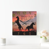 ブラックスタロンシルエット スクエア壁時計 (ホーム)