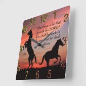 ブラックスタロンシルエット スクエア壁時計 (傾斜)