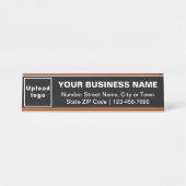 ブラックスタンダードデスクのビジネスブランド名プレート デスクネームプレート (正面)