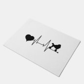 ブラックスタンダードプードルハートビート ドアマット (アングル)