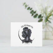 ブラックスタンダードプードルIAAM ポストカード (スタンド正面)