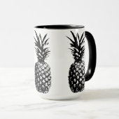 ブラックスタンプされたパイナップルマグ マグカップ (正面右)