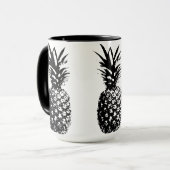 ブラックスタンプされたパイナップルマグ マグカップ (正面左)