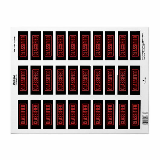 ブラックスタンプ付き分類ラベル ラベル (フルシート)