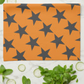 ブラックスターズのカボチャ・オレンジ キッチンタオル (折り畳み)