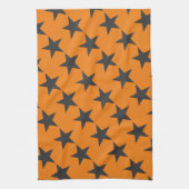 ブラックスターズのカボチャ・オレンジ キッチンタオル (縦)