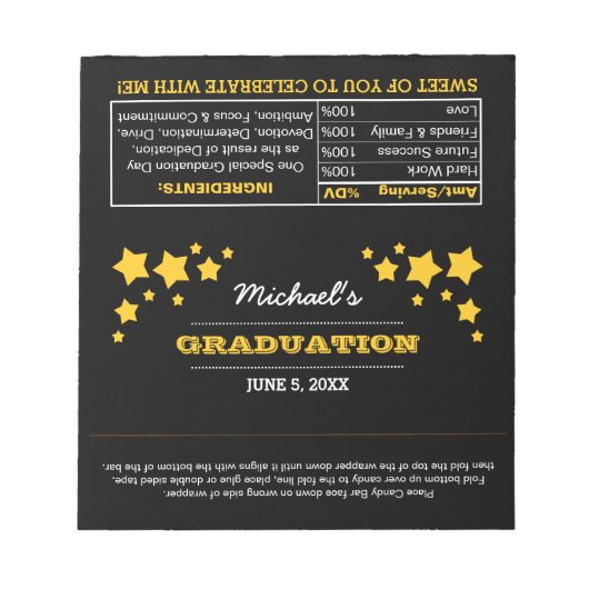 ブラックスターズ卒業お気に入りキャンディラッパー ノートパッド (正面)