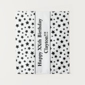 ブラックスターズ ウィズ メッセージ バースデー タペストリー (正面)