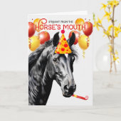 ブラックスターダイヤモンドホースおもしろい誕生日 カード (黄色い花)