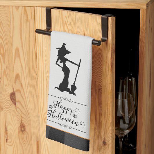 ブラックスターバストウィッチハロウィーン キッチンタオル (三つ折り)