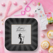 ブラックスターバストウィッチハロウィーン ペーパープレート (パーティー)