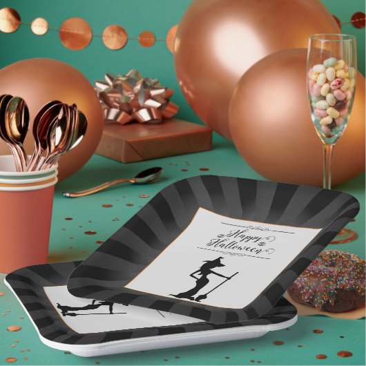 ブラックスターバストウィッチハロウィーン ペーパープレート (複数)