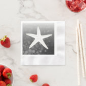 ブラックスターフィッシュビーチ結婚をテーマにしたナプキン 縁ありカクテルナプキン (インサイチュ)