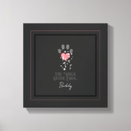 ブラックスターライトピンクハートパウプリントドッグメモリアル キャンバスプリント